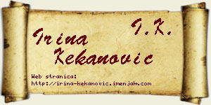 Irina Kekanović vizit kartica